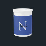 Initial Monogrammed Handwritten Own Name Blue Beverage Pitcher<br><div class="desc">There's no need for confusion. A plain,  simple,  innovative design. This is you.</div>