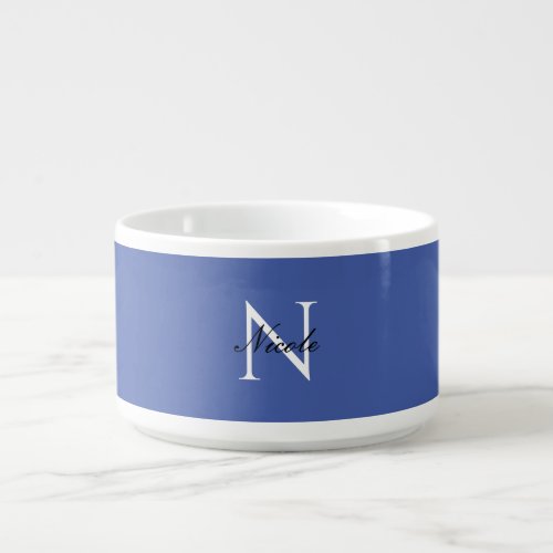 Initial Monogrammed Handwritten Own Name Blue Bowl