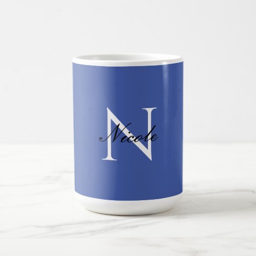 Initial Monogrammed Handwritten Own Name Blue Coffee Mug