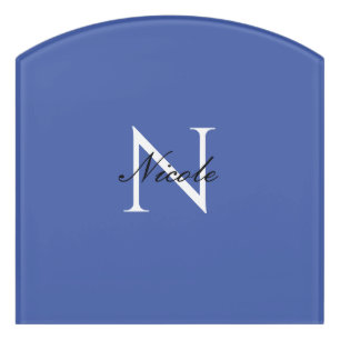 Initial Monogrammed Handwritten Own Name Blue Door Sign
