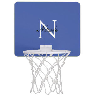 Initial Monogrammed Handwritten Own Name Blue Mini Basketball Hoop