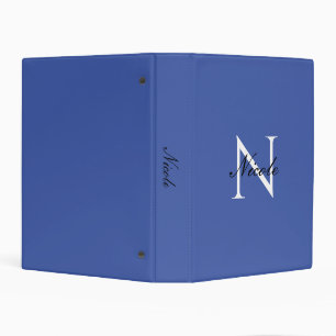 Initial Monogrammed Handwritten Own Name Blue Mini Binder