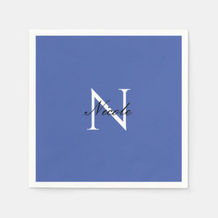 Initial Monogrammed Handwritten Own Name Blue Napkins