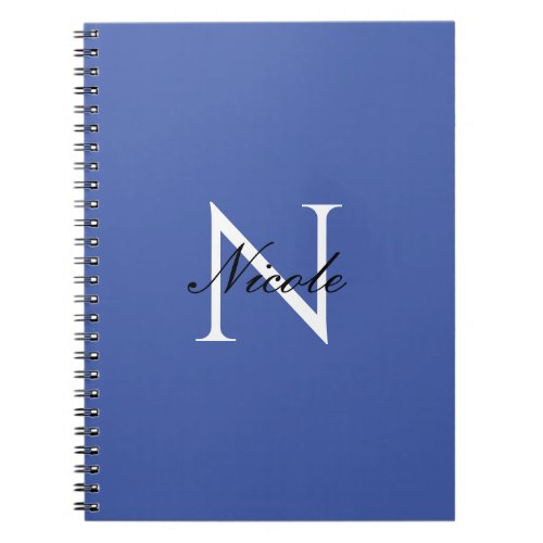 Initial Monogrammed Handwritten Own Name Blue Notebook