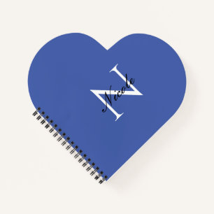 Initial Monogrammed Handwritten Own Name Blue Notebook