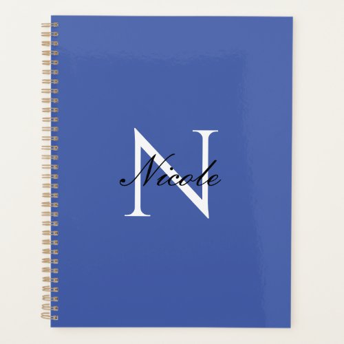 Initial Monogrammed Handwritten Own Name Blue Planner