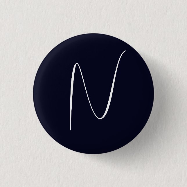 Initial Monogrammed Handwritten Professional Plain Button (Front)