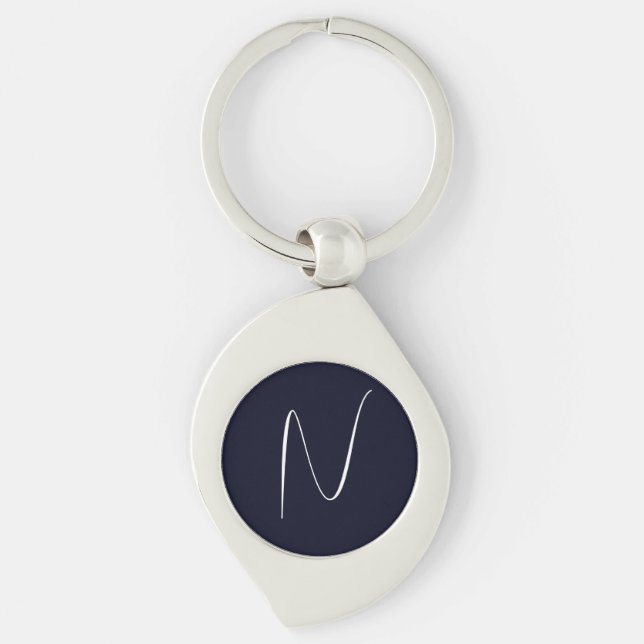 Initial Monogrammed Handwritten Professional Plain Keychain (Front)