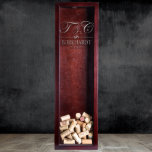 Initial Monogrammed Wine Cork Holder Shadow Box<br><div class="desc">Your personalized Shadow Box 8"x26"x2.75" (a.k.a. Drop Box) is handmade of pinewood and stained with either classic black or bombay mahogany. The shadow box can hold about 120 wine corks or a lot of beer caps and the glass front is exquisitely laser etched with any one of our stunning designs...</div>
