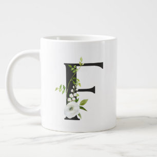 Initial Mug With The Letter F - Spring Floral