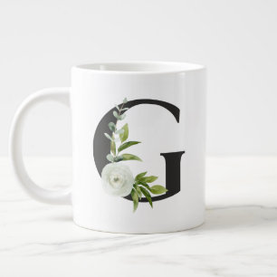 Initial Mug with the Letter G - Spring Floral