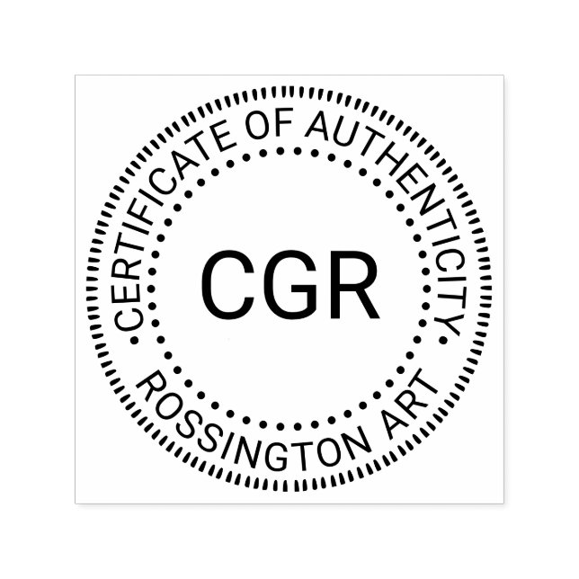 Initial, Name “Certificate of Authenticity” Self-inking Stamp (Design)