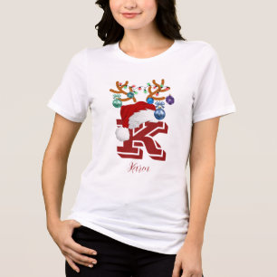 Initial Name Matching Christmas Family Tri-Blend Shirt
