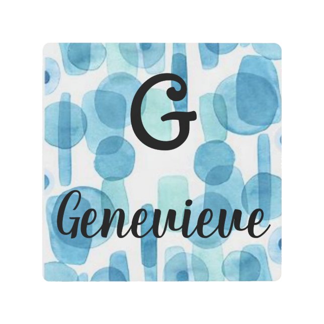 Initial & Name   Metal Print (Front)