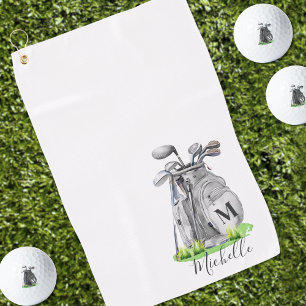 Initial Name Monogram Golf Towel