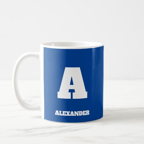 Initial Name Mug For Him Blue Big Letter