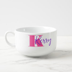 Initial + Name Personalized - Easy to Customize - Soup Mug