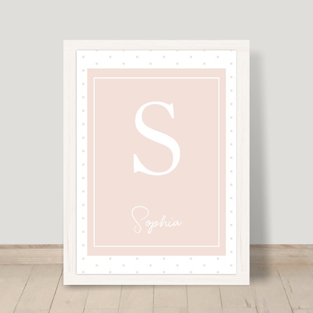 Initial Name Personalized Monogram Nursery Poster (Creator Uploaded)