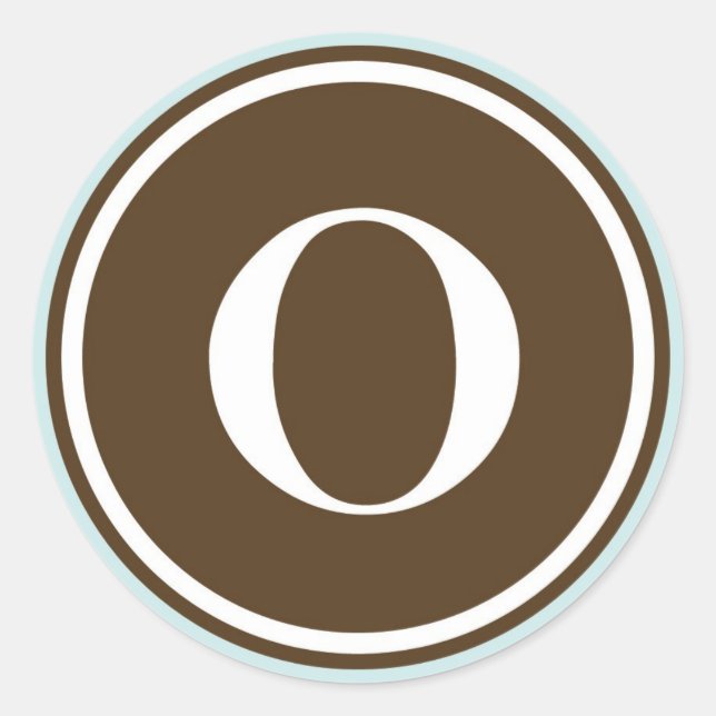 Initial O monogram circle letter seal party favor (Front)