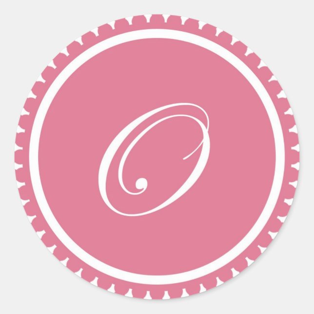 Initial O princess pink monogram seal party favor (Front)