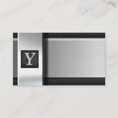 Initial On Metal Carbon Fiber Business Cards