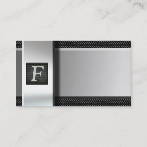 Customizable Initial On Metal Carbon Fiber Business Cards