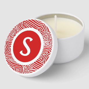Initial on Red Candle Mini Candle Favors