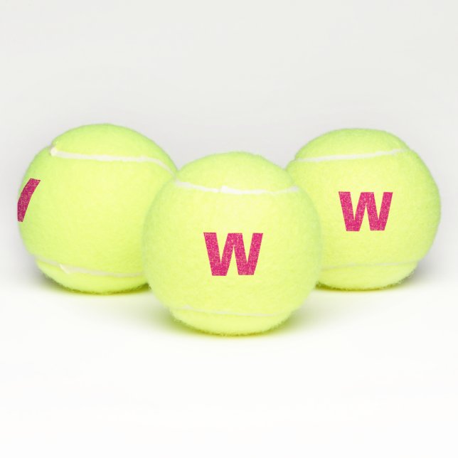 Initial or Monogram in Hot Pink - Personalize Tennis Balls (Multi)