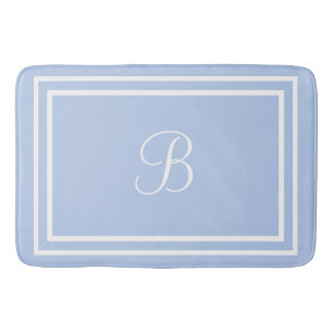 Initial or name blue bathmat