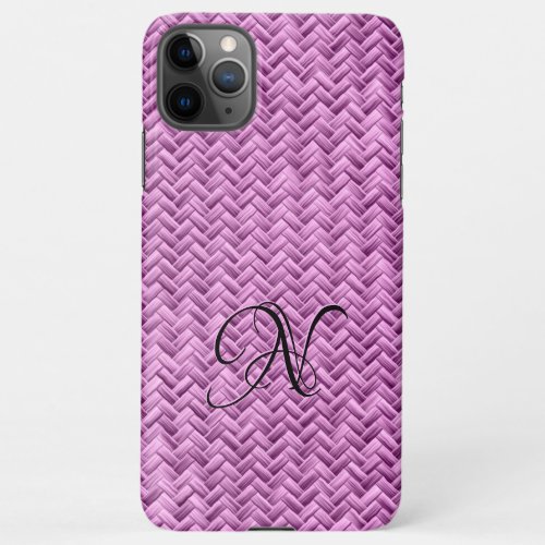 Initial  Orchid Basketweave Geometric Pattern iPhone 11Pro Max Case