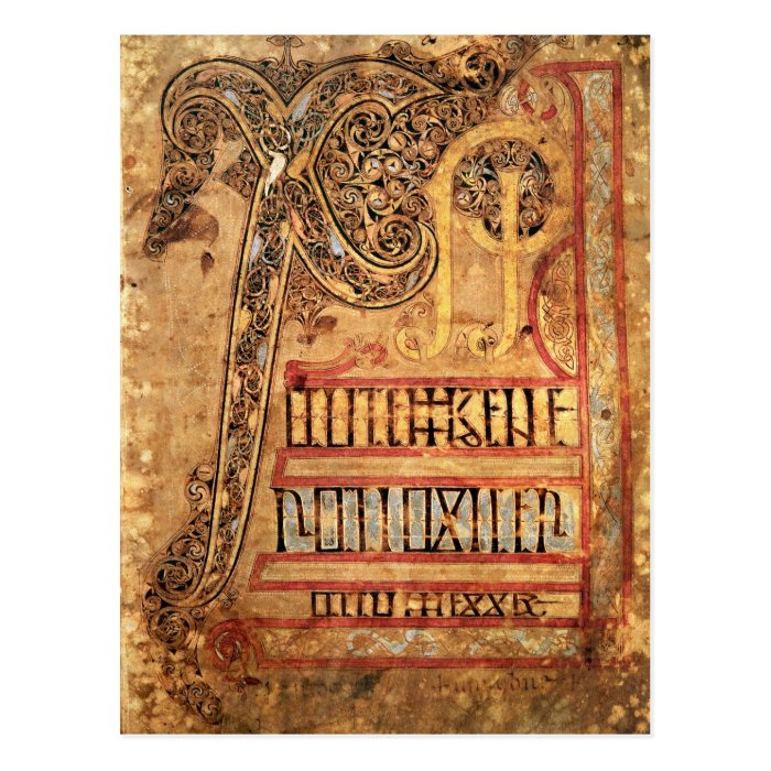 Initial page the Lichfield Gospels, c.720 Post Cards