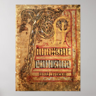 Initial page from the Lichfield Gospels, c.720 Poster