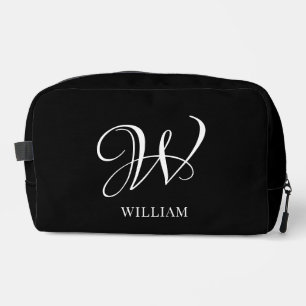 Initial Personalized Elegant Black Monogram  Dopp Kit