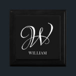 Initial Personalized Elegant Black Monogram  Gift Box<br><div class="desc">Simple stylish custom initial monogram in modern typography. Perfect custom gift with a personal touch</div>