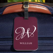 Initial Personalized Elegant Burgundy Monogram