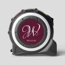 Initial Personalized Elegant Burgundy Monogram  Tape Measure