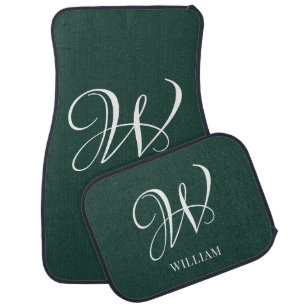 Initial Personalized Elegant Emerald Monogram Car Floor Mat