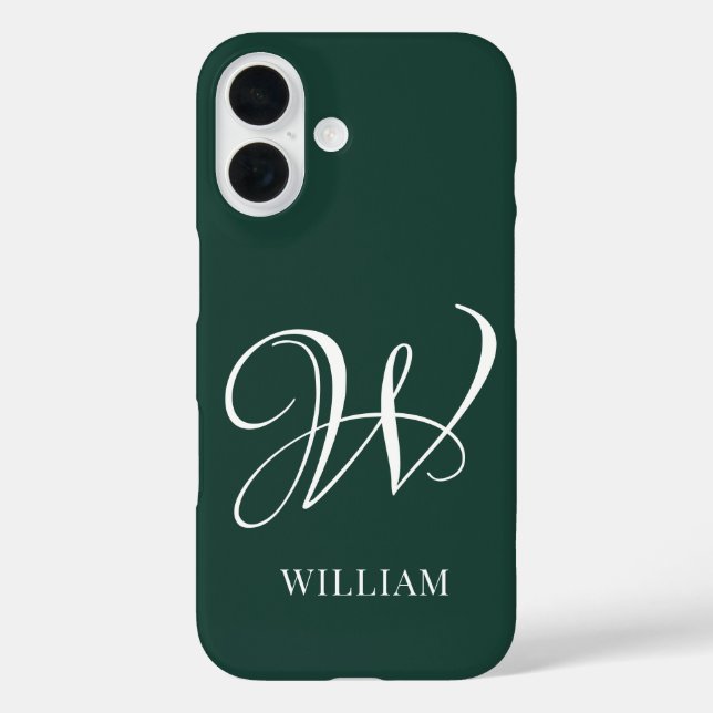 Initial Personalized Elegant Emerald Monogram  Case-Mate iPhone Case (Back)