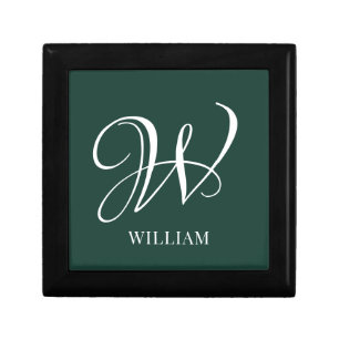 Initial Personalized Elegant Emerald Monogram  Gift Box