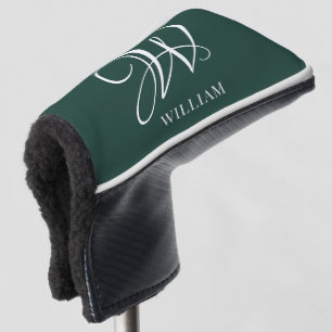 Initial Personalized Elegant Emerald Monogram Golf Head Cover