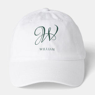 Initial Personalized Elegant Emerald Monogram Hat