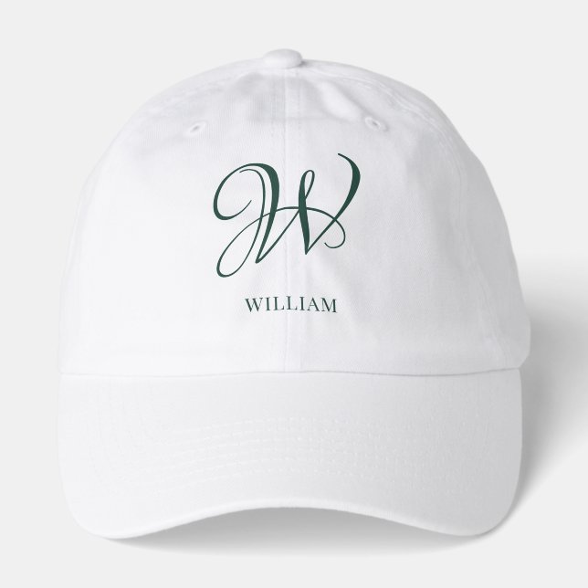 Initial Personalized Elegant Emerald Monogram  Hat (Front)