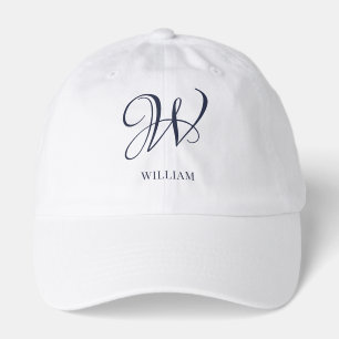 Initial Personalized Elegant Navy Blue Monogram  Hat