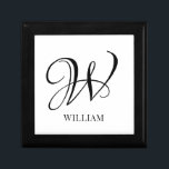 Initial Personalized Elegant White Monogram Gift Box<br><div class="desc">Simple stylish custom initial monogram in modern typography. Perfect custom gift with a personal touch</div>