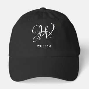 Initial Personalized Elegant White Monogram  Hat