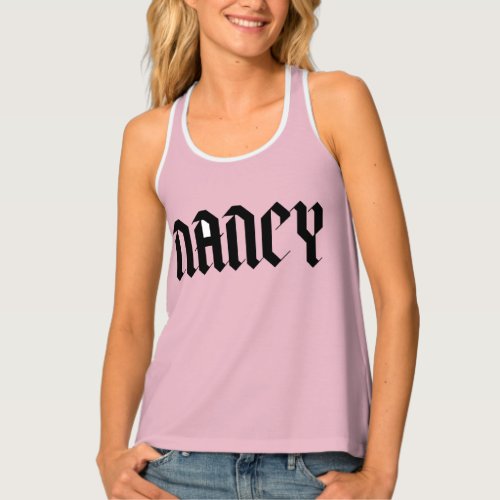 Initial personalized photo name text girly gift  tank top