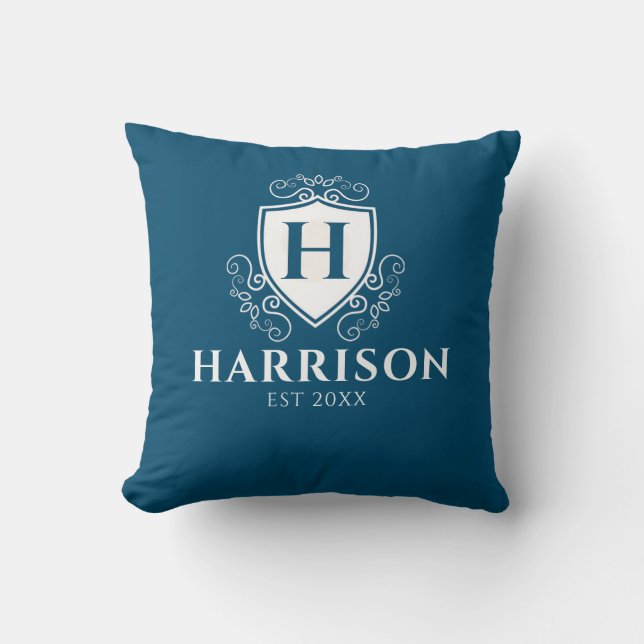Initial Personalized Soft Rustic Monogram Throw Pillow (Front)