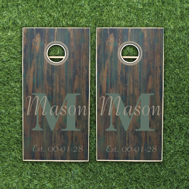 Initial personalized wood rustic fun established cornhole set (Creator Uploaded)