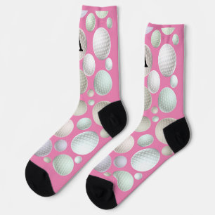 Initial Pink Golf Socks