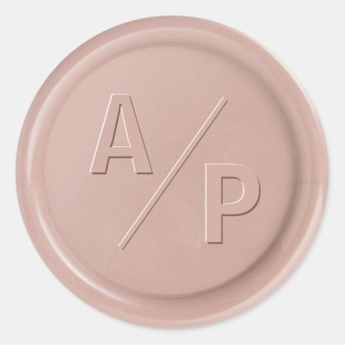 Initial Pink Latte Wax Seal Sticker